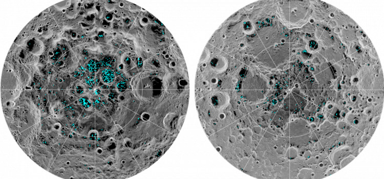 Lua tem depósitos de gelo em seus dois polos, diz Nasa