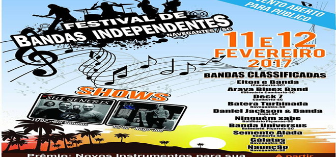 Navegantes recebe Festival de Bandas Independentes neste fim de semana