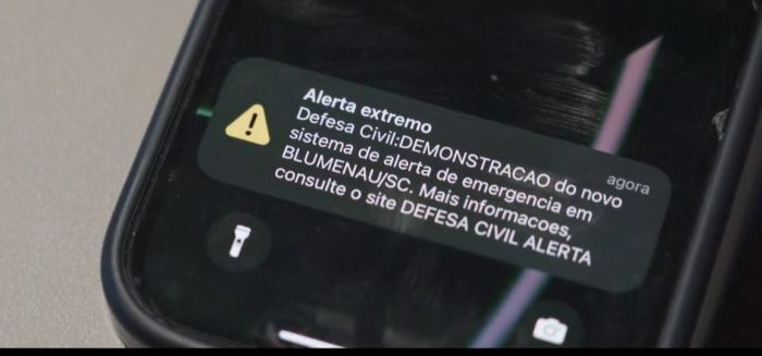 Alerta da Defesa Civil no celular: entenda disparos em Blumenau