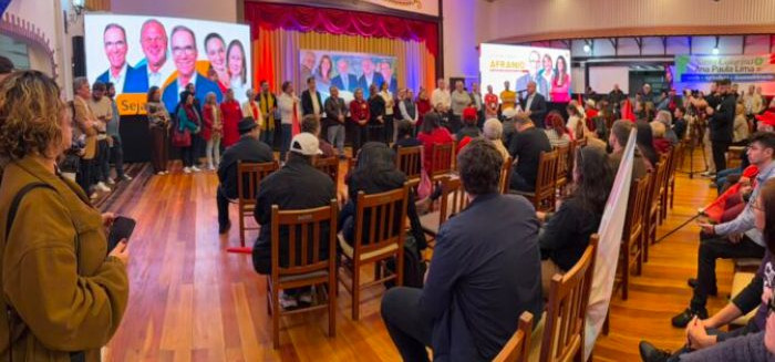 Chapa de Gelson Merisio mobiliza lideranças em ato político em Blumenau