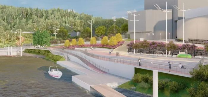 Novo projeto para o antigo porto de Blumenau terá passarela e circuito ciliar