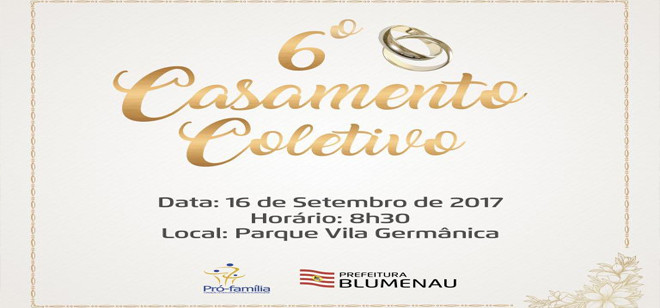 Lançada a 6ª edição do Casamento Coletivo em Blumenau