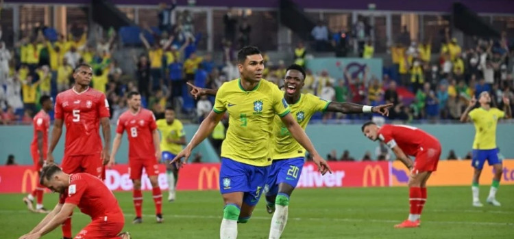 Brasil vence Suíça com golaço de Casemiro