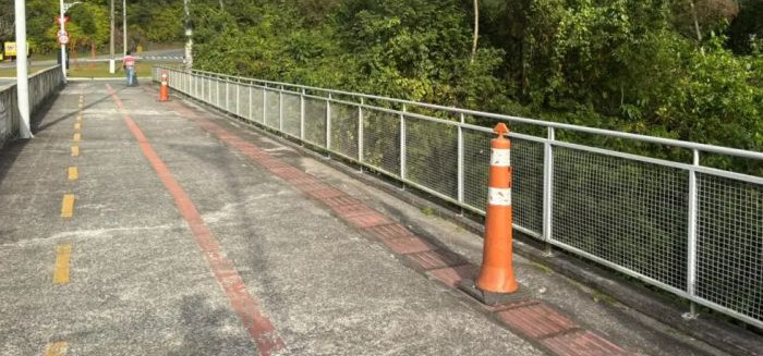 Nova grade de proteção é instalada na ponte do Mirelo