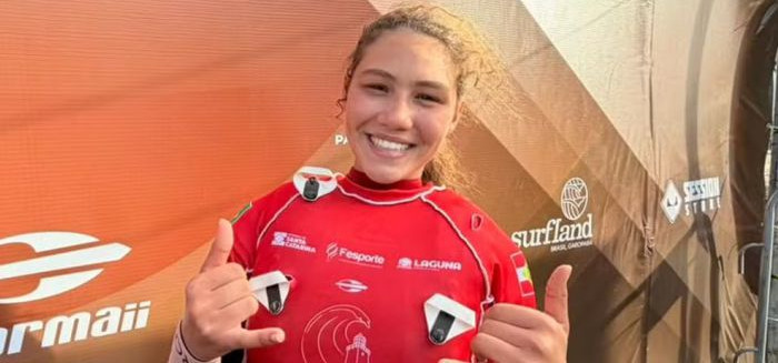 Catarina Lorenzo é campeã do CBSurf Big Wave na Praia do Cardoso