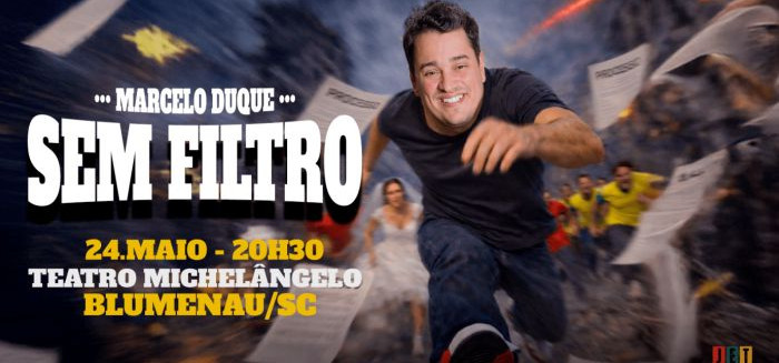 Marcelo Duque apresenta show de humor totalmente improvisado em Blumenau