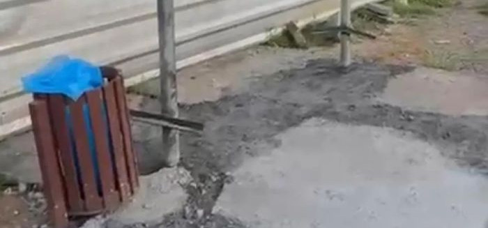 Ponto de ônibus destruído preocupa moradores da Itoupava Central