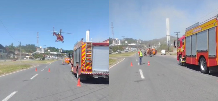 Atropelamento trava a BR-470 no Salto do Norte e mobiliza Arcanjo